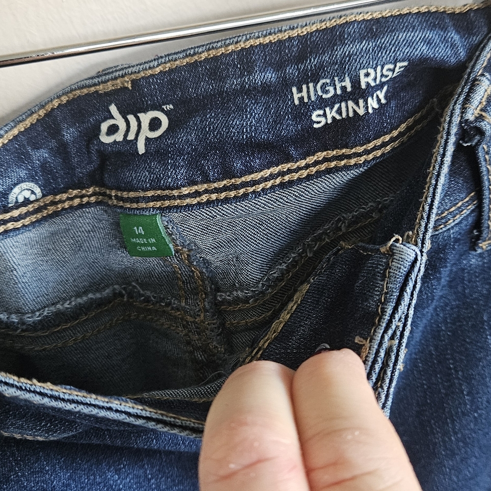 Dip Women's Blue Jeans High Rise Skinny Size 14 - Picture 6 of 7